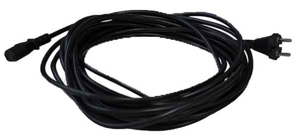 Netzkabel für Sprintus Floory, Maximus, T11, 2x1,0 mm, gerader Kaltgerätestecker, 10 m, schwarz