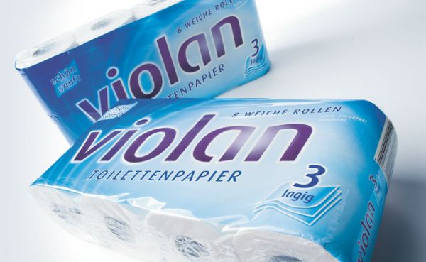 Fripa Violan Tissue-Toilettenpapier in drei weichen hochweißen Lagen aus 100 % Zellstoff