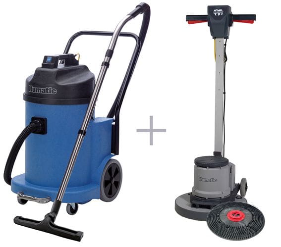 Numatic Einscheibenmaschinen-Set 2B bestehend aus HFM-1515S + PadLoc-Treibteller + Wassersauger WV-9