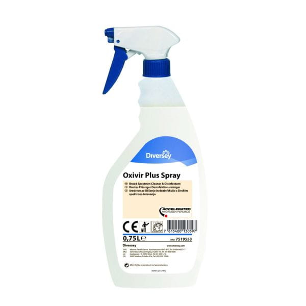 Diversey Desinfektionsreiniger Oxivir Plus Spray, 6 x 0,75 L Flaschen im Karton