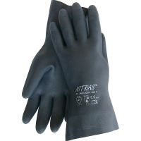 NITRAS - Chloroprene-Handschuhe, schwarz, 32 cm Länge, velourisiert, Gr. 7-11