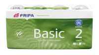 Fripa Basic Toilettenpapier 250 Blatt, 2 lagig, 10 x 12 cm, Recycling, 8 x 8 Rollen