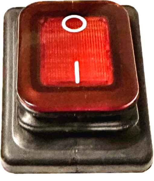 Numatic Schalter Rot, beleuchtet, mit Membrane, 24 V