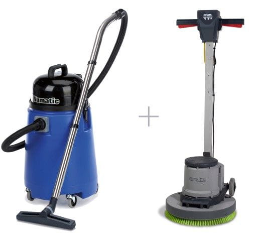 Numatic Einscheibenmaschine HFM1515S / ESM-Set 5A mit Wassersauger WV800-2 und Scheuerbürste