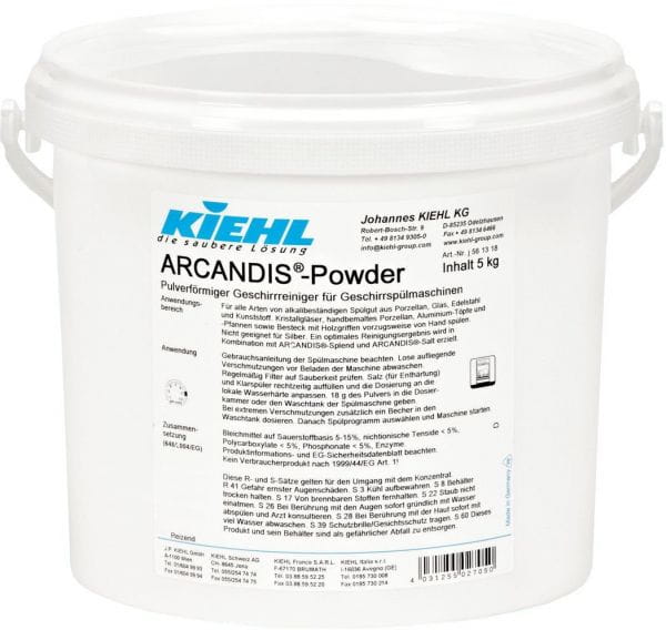 Kiehl ARCANDIS®-Powder, Pulverförmiger Geschirrreiniger für Geschirrspülmaschinen, 5 kg