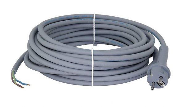 Netzkabel für Nass- und Trockensauger, 3 x 1,0 mm, 15 m grau