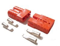 Batteriestecker / Connector 47,6 x 15,9 mm / CB 50, inkl. 2 Steckerhülsen, rot