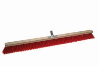 Saalbesen, Elaston rot 100 cm, mit Metallstielhalter