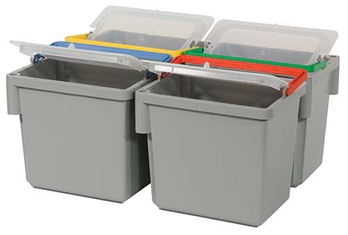 Numatic schwenkbarer 5-Liter Eimer, grau mit farbcodiertem Henkel (gelb)