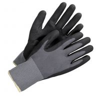 Nitril Arbeitshandschuh Textil-Nylon, grau/schwarz, Gr. L