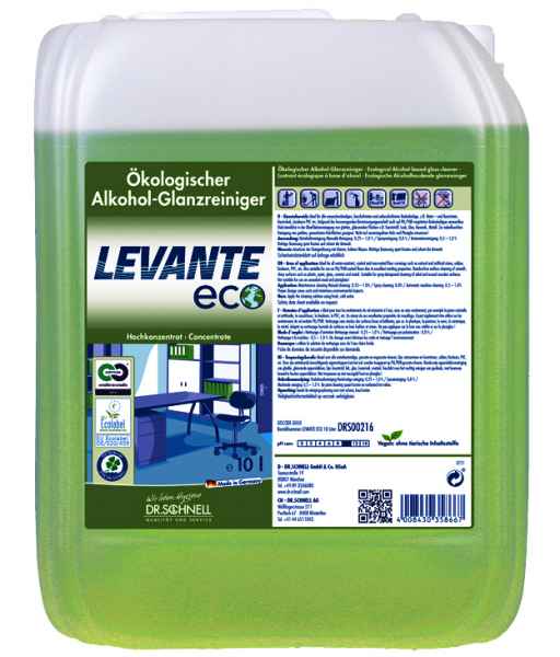 Dr. Schnell LEVANTE ECO Ökologischer Alkohol-Glanzreiniger 10 Liter