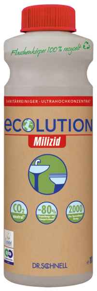Dr. Schnell ECOLUTION MILIZID ULTRAHOCHKONZENTRAT Sanitärreiniger und Kalklöser 4x1 Liter